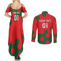 Custom Portugal 2024 Football Couples Matching Summer Maxi Dress and Long Sleeve Button Shirt 2024 Go Champions - Wonder Print Shop