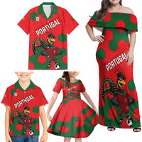 Custom Portugal 2024 Football Family Matching Off Shoulder Maxi Dress and Hawaiian Shirt 2024 Go Champions - Wonder Print Shop