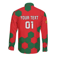 Custom Portugal 2024 Football Long Sleeve Button Shirt 2024 Go Champions - Wonder Print Shop