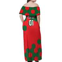Custom Portugal 2024 Football Off Shoulder Maxi Dress 2024 Go Champions - Wonder Print Shop