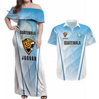 Custom Rugby Guatemala Couples Matching Off Shoulder Maxi Dress and Hawaiian Shirt Jaguares Go Champions