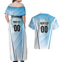 Custom Rugby Guatemala Couples Matching Off Shoulder Maxi Dress and Hawaiian Shirt Jaguares Go Champions
