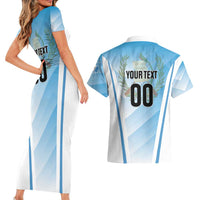 Custom Rugby Guatemala Couples Matching Short Sleeve Bodycon Dress and Hawaiian Shirt Jaguares Go Champions