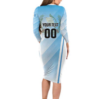 Custom Rugby Guatemala Long Sleeve Bodycon Dress Jaguares Go Champions