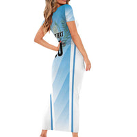 Custom Rugby Guatemala Short Sleeve Bodycon Dress Jaguares Go Champions