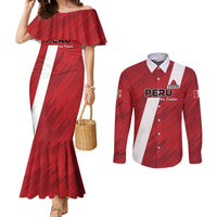 Custom Rugby Peru Couples Matching Mermaid Dress and Long Sleeve Button Shirt Los Tumis Go Champions
