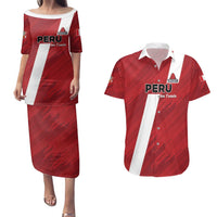 Custom Rugby Peru Couples Matching Puletasi and Hawaiian Shirt Los Tumis Go Champions