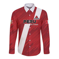 Custom Rugby Peru Long Sleeve Button Shirt Los Tumis Go Champions