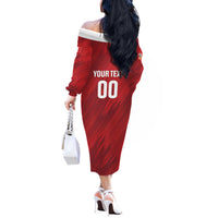 Custom Rugby Peru Off The Shoulder Long Sleeve Dress Los Tumis Go Champions