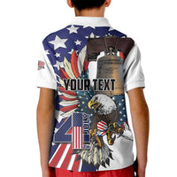 Personalized USA 4th Of July Kid Polo Shirt United State Eagle Liberty Bell