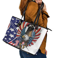 USA 4th Of July Leather Tote Bag United State Eagle Liberty Bell