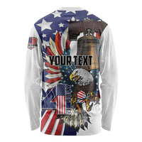 Personalized USA 4th Of July Long Sleeve Shirt United State Eagle Liberty Bell