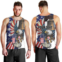 Personalized USA 4th Of July Men Tank Top United State Eagle Liberty Bell