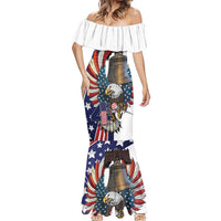 Personalized USA 4th Of July Mermaid Dress United State Eagle Liberty Bell
