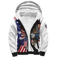 Personalized USA 4th Of July Sherpa Hoodie United State Eagle Liberty Bell