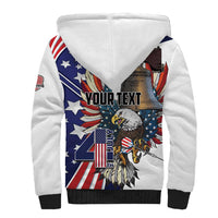 Personalized USA 4th Of July Sherpa Hoodie United State Eagle Liberty Bell