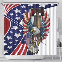 USA 4th Of July Shower Curtain United State Eagle Liberty Bell