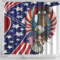 USA 4th Of July Shower Curtain United State Eagle Liberty Bell