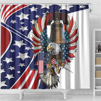 USA 4th Of July Shower Curtain United State Eagle Liberty Bell