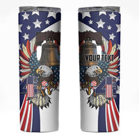 Personalized USA 4th Of July Skinny Tumbler United State Eagle Liberty Bell