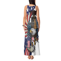 Personalized USA 4th Of July Tank Maxi Dress United State Eagle Liberty Bell