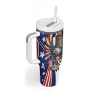 Personalized USA 4th Of July Tumbler With Handle United State Eagle Liberty Bell