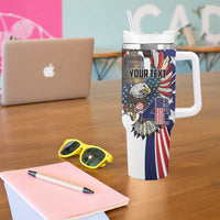 Personalized USA 4th Of July Tumbler With Handle United State Eagle Liberty Bell