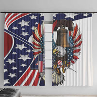 USA 4th Of July Window Curtain United State Eagle Liberty Bell