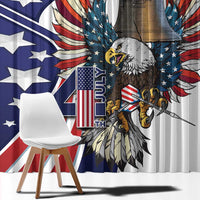 USA 4th Of July Window Curtain United State Eagle Liberty Bell