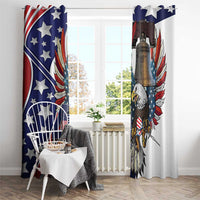 USA 4th Of July Window Curtain United State Eagle Liberty Bell