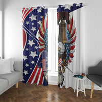 USA 4th Of July Window Curtain United State Eagle Liberty Bell