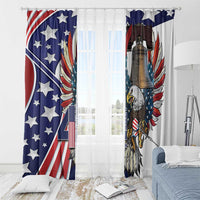 USA 4th Of July Window Curtain United State Eagle Liberty Bell