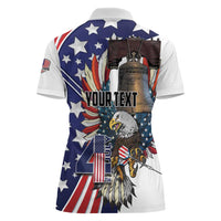 Personalized USA 4th Of July Women Polo Shirt United State Eagle Liberty Bell