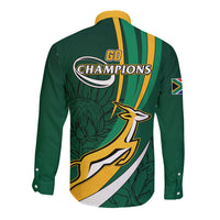 South Africa Rugby Long Sleeve Button Shirt Springboks Go Champions World Cup 2023 - Wonder Print Shop