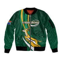 South Africa Rugby Sleeve Zip Bomber Jacket Springboks Go Champions World Cup 2023 - Wonder Print Shop