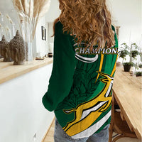 South Africa Rugby Women Casual Shirt Springboks Go Champions World Cup 2023 - Wonder Print Shop