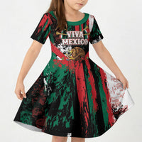 Personalized Viva Mexico Kid Short Sleeve Dress Happy Independence Day