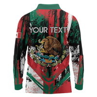 Personalized Viva Mexico Long Sleeve Polo Shirt Happy Independence Day