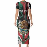 Personalized Viva Mexico Short Sleeve Bodycon Dress Happy Independence Day
