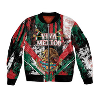 Personalized Viva Mexico Sleeve Zip Bomber Jacket Happy Independence Day