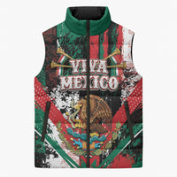Personalized Viva Mexico Sleeveless Puffer Jacket Happy Independence Day