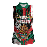 Personalized Viva Mexico Women Sleeveless Polo Shirt Happy Independence Day