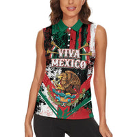 Personalized Viva Mexico Women Sleeveless Polo Shirt Happy Independence Day