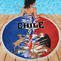 Chile Flag Map Beach Blanket Happy Independence Day