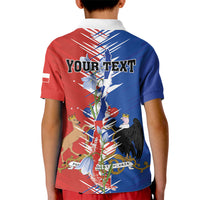 Personalized Chile Flag Map Kid Polo Shirt Happy Independence Day
