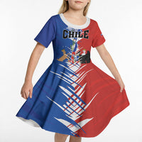 Personalized Chile Flag Map Kid Short Sleeve Dress Happy Independence Day