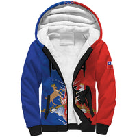Personalized Chile Flag Map Sherpa Hoodie Happy Independence Day