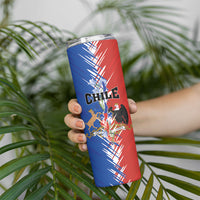 Personalized Chile Flag Map Skinny Tumbler Happy Independence Day