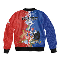 Personalized Chile Flag Map Sleeve Zip Bomber Jacket Happy Independence Day