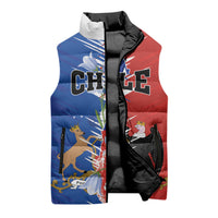 Personalized Chile Flag Map Sleeveless Puffer Jacket Happy Independence Day